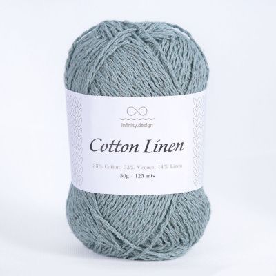 Infinity Design Cotton Linen (6841 голубая вода) 53% хлопок, 33% вискоза, 14%  лен 50 гр/125 м